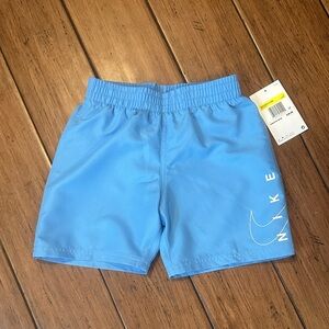 Nike Swim Boys Swim Trunks Size 5 NWT Baby Blue Bathing Suit Little Boy Shorts